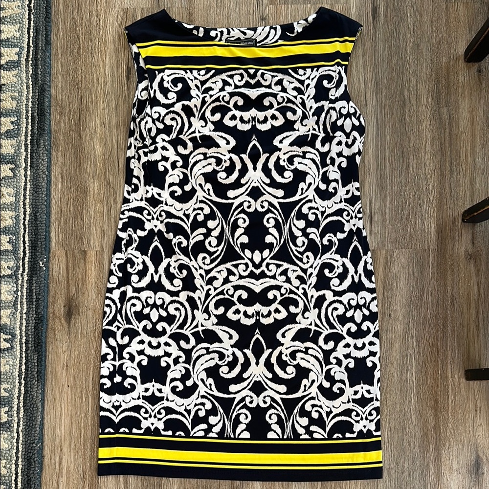 **VERY NICE** Women’s JESSICA HOWARD Sleeveless Patterned Dress—Medium (Navy)